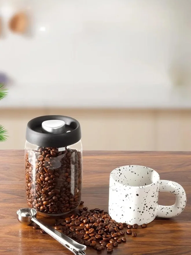 1 تشيس 1CHASE 2-Piece Vacuum Sealed Borosilicate Glass Jars, 600ml